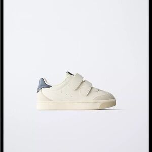 NWT Zara Kids Cream and Blue Velcro Sneakers